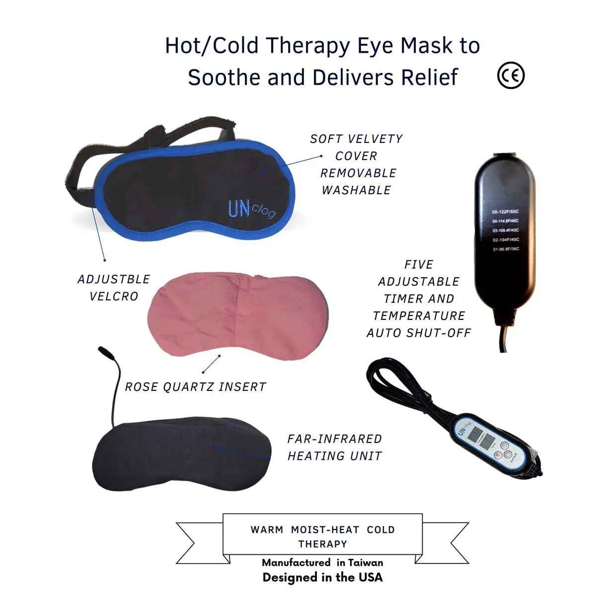 UNclog Heated Eye Mask Improve Eye Health and Comfort I  USB Warm Eye Compress Relief for Dry Eyes, Blepharitis, Eye Strain