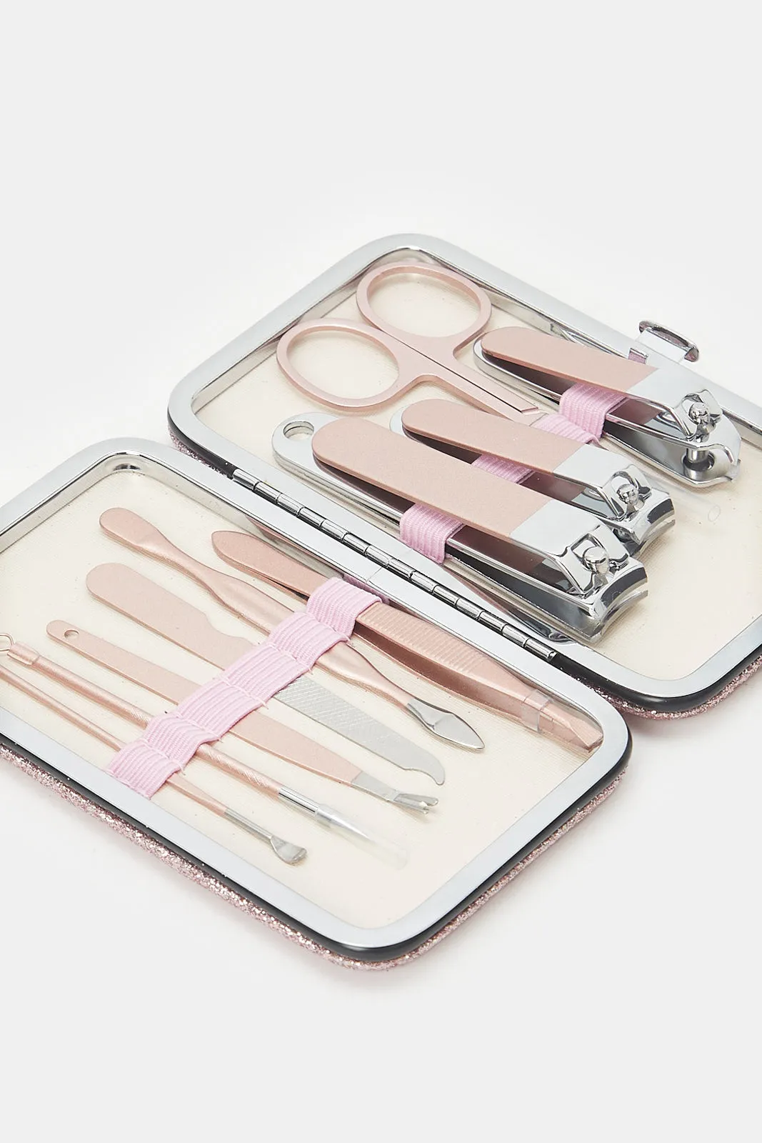 Women Pink Manicure Set With Case (10 Piece)