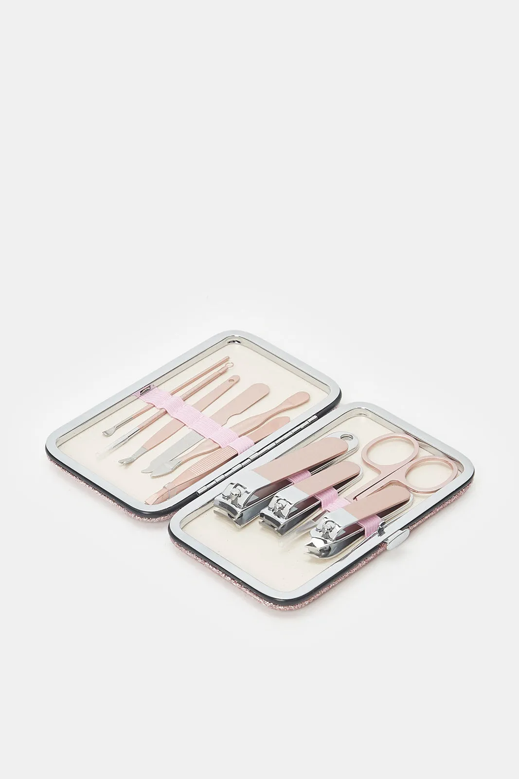 Women Pink Manicure Set With Case (10 Piece)